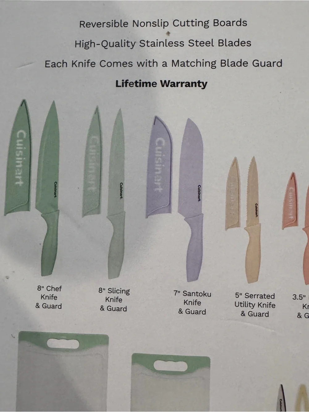 Cuisinart Advantage 14 Pc Ceramic Coated Stainless Steel Knife Set & Cut Board